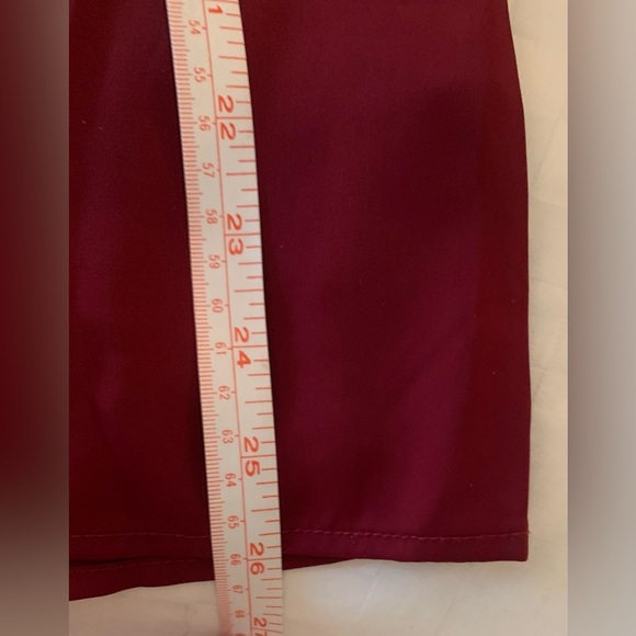 Women’s Red Blouse w/Ruffle Tie Collar & Elastic Smocked Long Sleeve; Size L - Picture 9 of 9